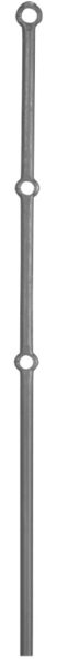 Pfosten aus 30mm rund, H: 1200mm, 3x gelocht, oberes Loch...