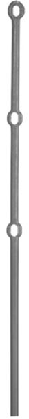 Pfosten aus 25mm rund, H: 1200mm, 3x gelocht, oberes Loch 25x40 mm 2. und 3. Loch 22x35mm, LA 320mm