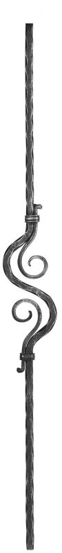 Zierstab aus 12x12mm, gehämmert, H: 900mm