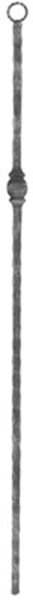 Knubbelstab 13x13mm, gehämmert, H: 900mm, 1x...