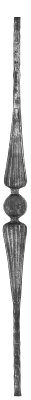 Zierstab 16x16mm, gehämmert, H: 1000mm, 1x Ornament...