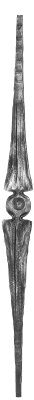 Zierstab 15x15mm, gehämmert, H: 1000mm, 1x Ornament mittig