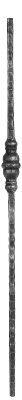 Zierstab 15x15mm, gehämmert, H: 900mm, 1x Zierteil:...