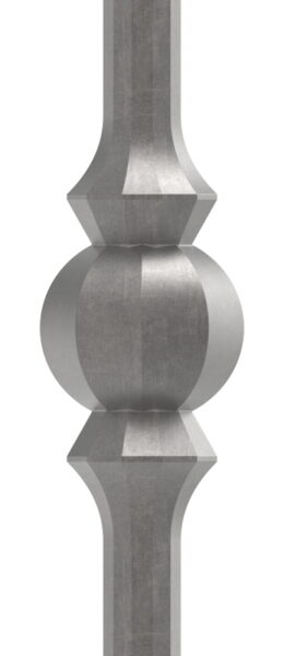 Knubbelstab 14mm, gehämmert, H: 1000mm, 1x Knubbel:...