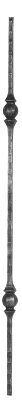 Knubbelstab 13x13mm, gehämmert, H: 1000mm, 2x...