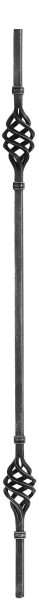 Zirbelstab 12x12mm, glatt, H: 900mm, 2x Zirbel:...