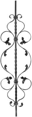 Zierstab 12x12mm, gerillt, Barock, H: 900mm, Schnecken...