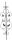 Zierstab 12x12mm, gerillt, Barock, H: 900mm, Schnecken mit Blatt, 2x gedreht