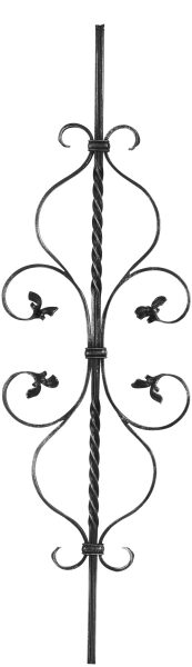 Zierstab 12x12mm, gerillt, Barock, H: 900mm, 2x...