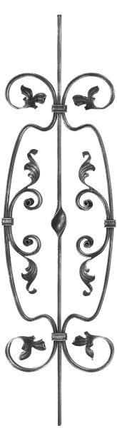 Zierstab 16x8mm, gerillt, Barock, H: 900mm