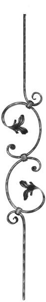 Zierstab 16x8mm, gehämmert, Meisterbarock, H: 900mm,...