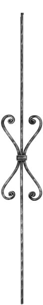Zierstab 16x8mm, gehämmert, Meisterbarock, H: 900mm,...