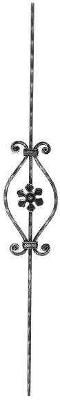 Zierstab 16x8mm, gehämmert, Meisterbarock, H: 900mm,...