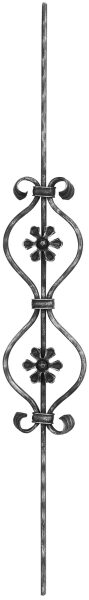 Zierstab 16x8mm, gehämmert, Meisterbarock, H: 900mm,...