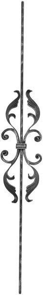 Zierstab 16x8mm, gehämmert, Meisterbarock, H: 900mm,...