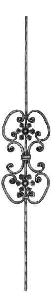 Zierstab 16x8mm, gehämmert, Meisterbarock, H: 900mm,...