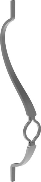 Korbgitterstab 20x12mm, gehämmert, H: 1000mm, 1x Ring