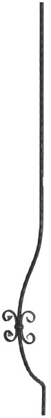 Korbgitterstab 12x12mm, gehämmert, H: 1500mm, 2x...