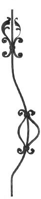 Korbgitterstab 16x8mm, gehämmert, Meisterbarock, H:...