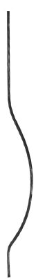 Korbgitterstab 16x8mm, gehämmert, H: 1000mm