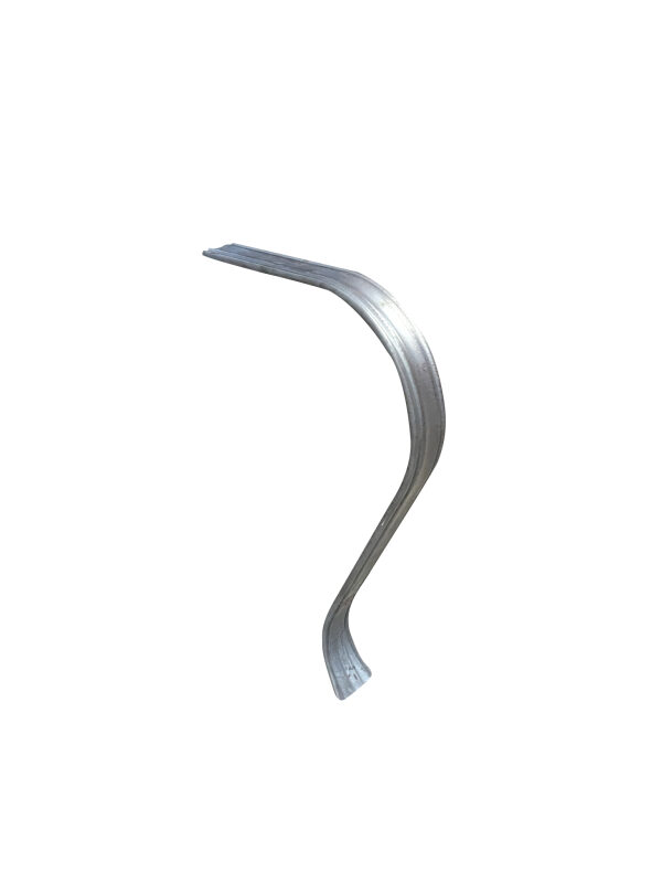 Handlaufanfänger S235JR, 40x8mm, längsrille, geschwungen, passend zu 2003