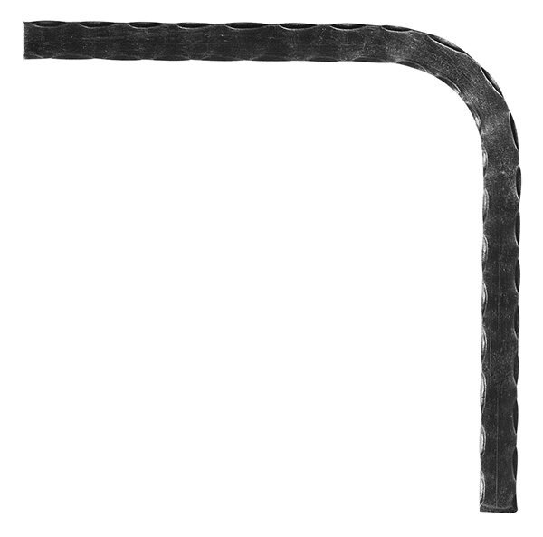 Untergurtkrümmer S235JR, 20x8mm, glatt, 90 Grad, r = 70mm, L: 340mm, passend zu 20x8mm glatt