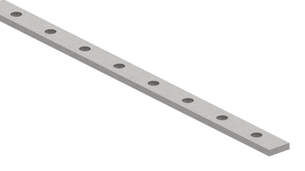 Lochleiste 30x8mm für Ø 13mm, Lochabstand Mitte-Mitte 60mm, 49 Lochungen, L: 3000mm