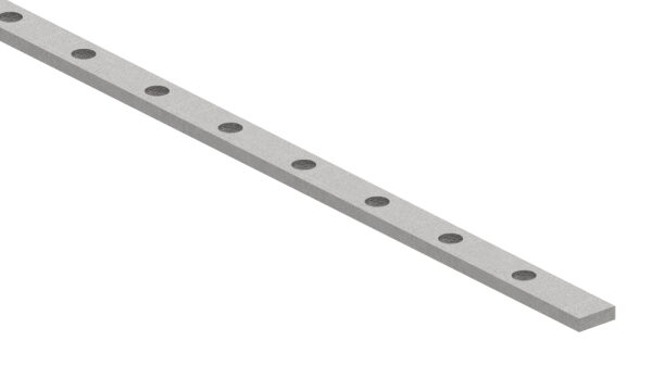 Lochleiste S235JR, 25x8mm, Lochung 13mm, Lochabstand Mitte-Mitte Loch 60mm, Anzahl: Lochungen 49, L: 3000mm