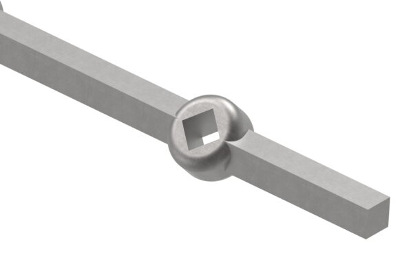Lochleiste S235JR, 16x16mm, Spießkant-Lochung 16x16mm, Lochabstand Mitte-Mitte Loch 150mm, Anzahl: Lochungen 13, L: 2000mm
