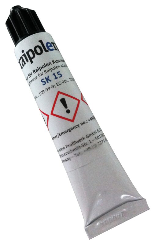 Schweißkleber SK 15 für die Kaltverschweißung von Raipolen Flachhandläufen und den Endkappen, 15ml