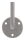 Handlaufträger mit Ronde, 70x6mm mit Fase, 3 Löcher 7mm, Bügel  14mm, zum Anschweißen des Handlaufs, Wandabstand 75mm