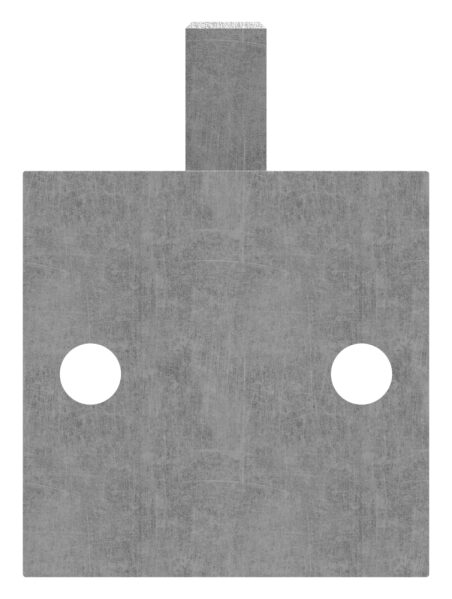 Handlaufträger mit Ronde 60x60x4mm, Bohrung 2x 9mm, Bügel  12x12mm, zum Anschweißen des Handlaufs, Wandabstand 79mm