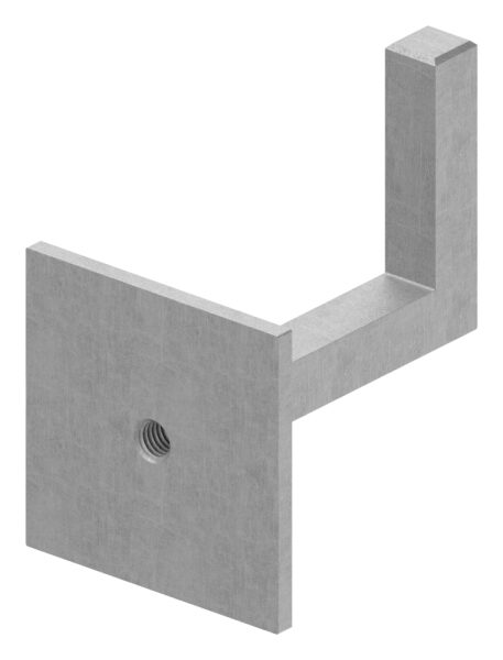 Handlaufträger mit Ronde und hinten mit Innengewinde M8, Bügel  12x12mm, zum Anschweißen des Handlaufs, Wandabstand 79mm