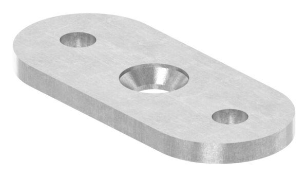 Handlaufanschlussplatte S235JR, für flaches Rohr, 63x27x4mm