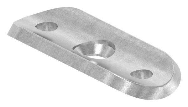 Handlaufanschlussplatte S235JR, Rohranschluss Ø 33,7mm, 64x24x4mm