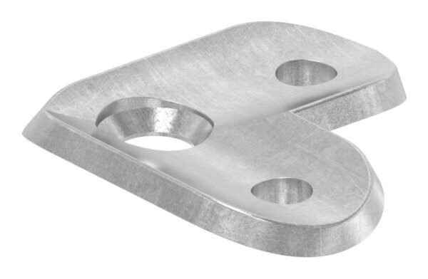 Handlaufanschlussplatte S235JR, Rohranschluss Ø 42,4mm, 90°, 43x43x24mm