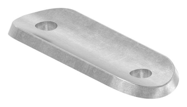 Handlaufanschlussplatte S235JR, Rohranschluss Ø 42,4mm, 64x24x4mm, ohne Mittelbohrung