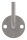 Handlaufträger mit Ronde flach, 70x6mm, 2 Löcher 11mm, Bügel  12mm, zum Anschweißen des Handlaufs, Wandabstand 79mm