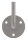 Handlaufträger mit Ronde flach, 70x4mm, 3 Löcher 7mm, Bügel  12mm, zum Anschweißen des Handlaufs, Wandabstand 79mm