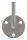 Handlaufträger mit Ronde flach, 70x6mm, 3 Löcher 9mm, Bügel  12mm, zum Anschweißen des Handlaufs, Wandabstand 79mm