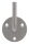 Handlaufträger mit Ronde flach, 70x4mm, 3 Löcher 7mm gesenkt, Bügel  12mm, zum Anschweißen des Handlaufs, Wandabstand 79mm