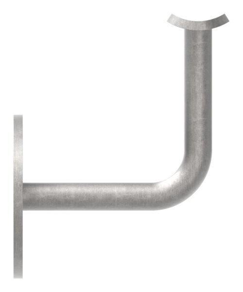Handlaufträger mit Ronde flach, 70x4mm, 3 Löcher 7mm, Bügel  12mm, mit Handlaufanschlussplatte für Rohr 42,4mm, Wandabstand 79mm