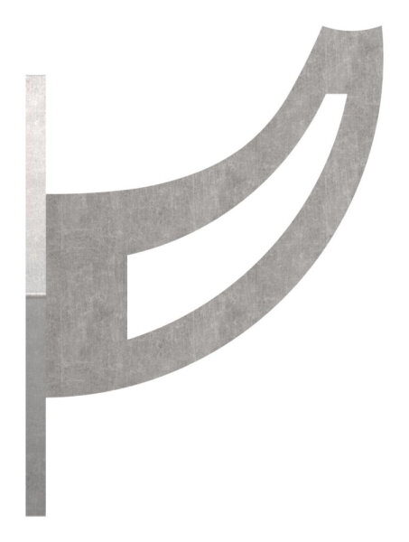 Handlaufträger, Schwert gelasert mit Ronde 110mm, flach, 4mm stark