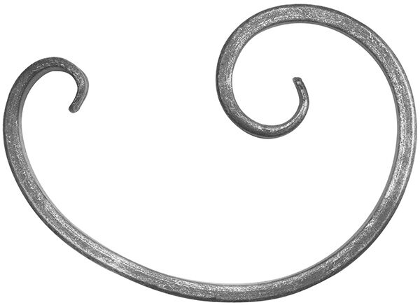 C-Schnecke 16x8mm, glatt, H: 175mm, B: 125mm, einseitig