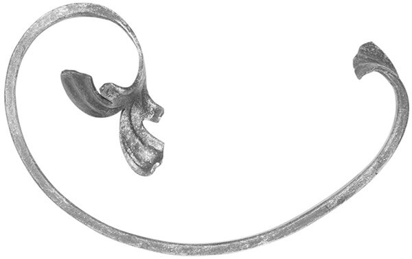 Leichtbarock-Element 12x5mm, glatt, H: 160mm, B: 95mm, LI