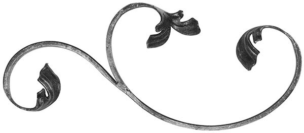 Leichtbarock-Element 12x5mm, glatt, H: 280mm, B: 120mm, LI