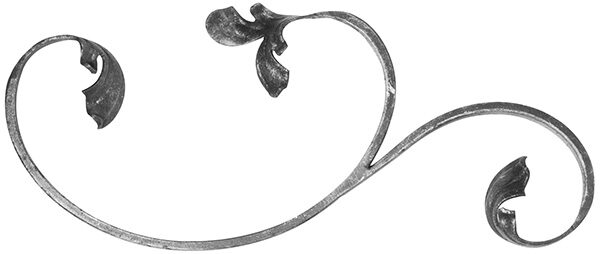 Leichtbarock-Element 12x5mm, glatt, H: 280mm, B: 120mm, RE