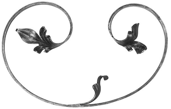 Leichtbarock-Element 12x5mm, glatt, H: 340mm, B: 220mm, LI