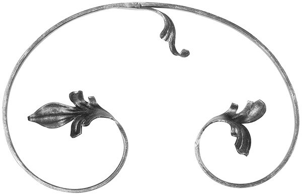 Leichtbarock-Element 12x5mm, glatt, H: 340mm, B: 220mm, RE