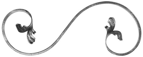 Leichtbarock-Element 12x5mm, glatt, H: 300mm, B: 120mm, LI